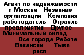 Агент по недвижимости г.Москва › Название организации ­ Компания-работодатель › Отрасль предприятия ­ Другое › Минимальный оклад ­ 100 000 - Все города Работа » Вакансии   . Тыва респ.